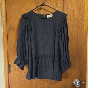 Universal Thread Black Ruffle Blouse